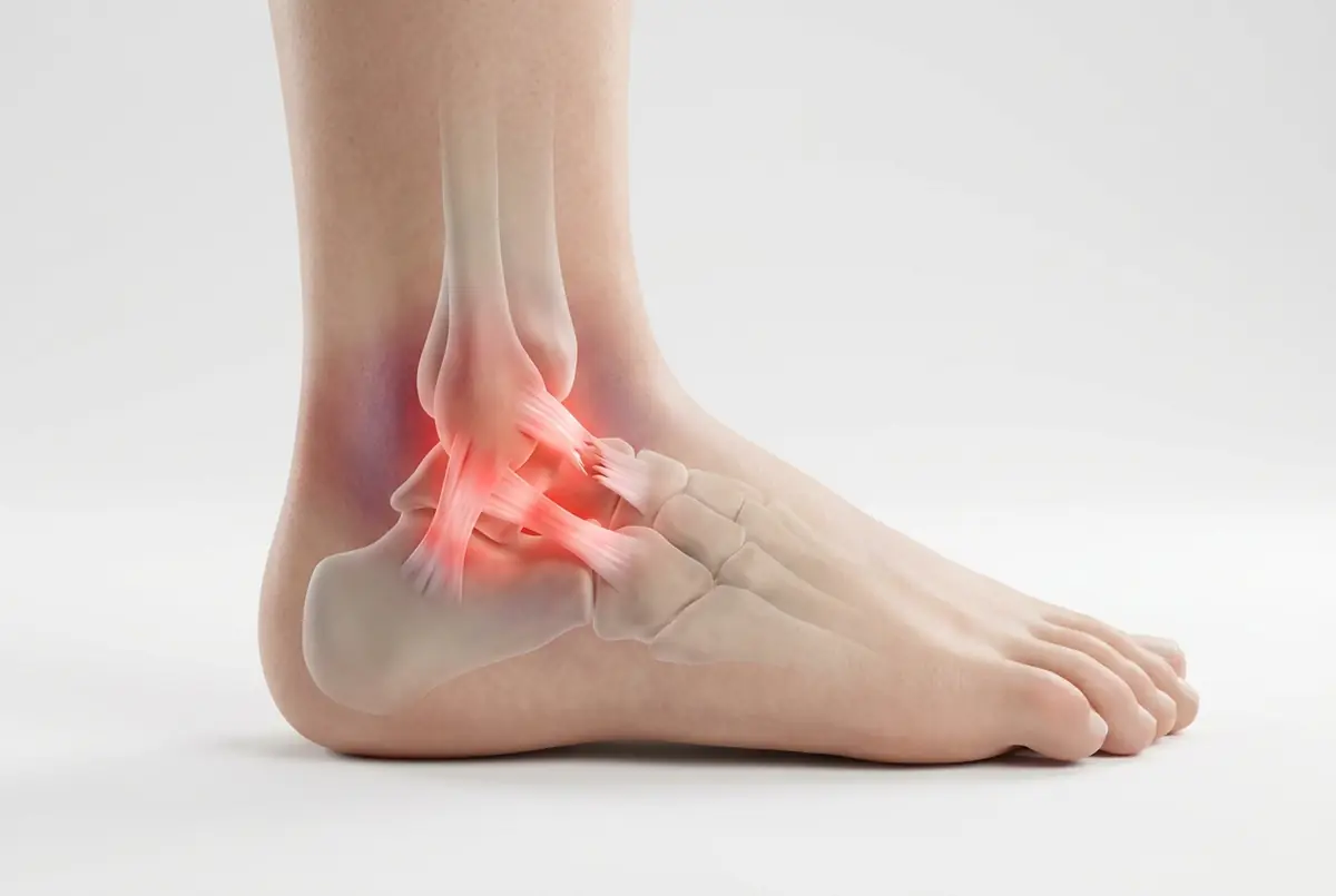 Entorse de cheville : les ligaments externes sont étirés ou déchirés