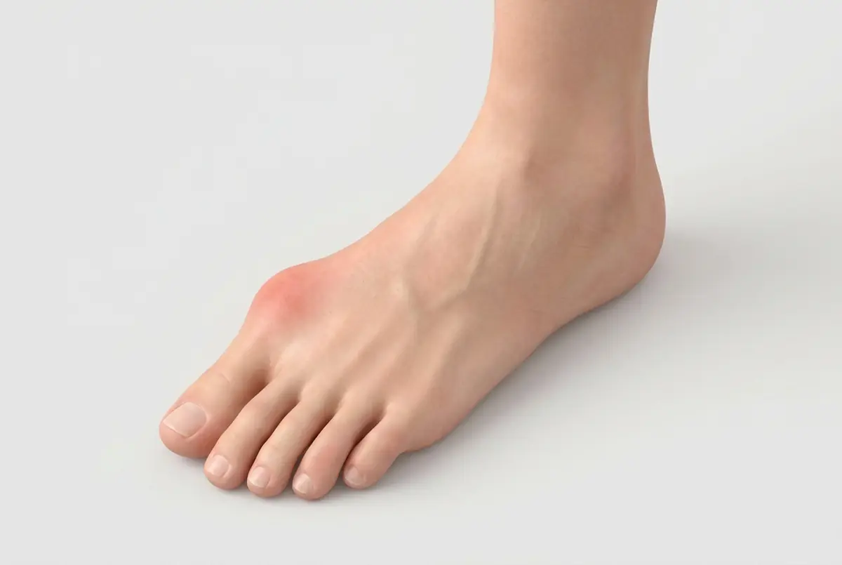 Hallux valgus : le gros orteil dévie et forme une bosse (« oignon »)